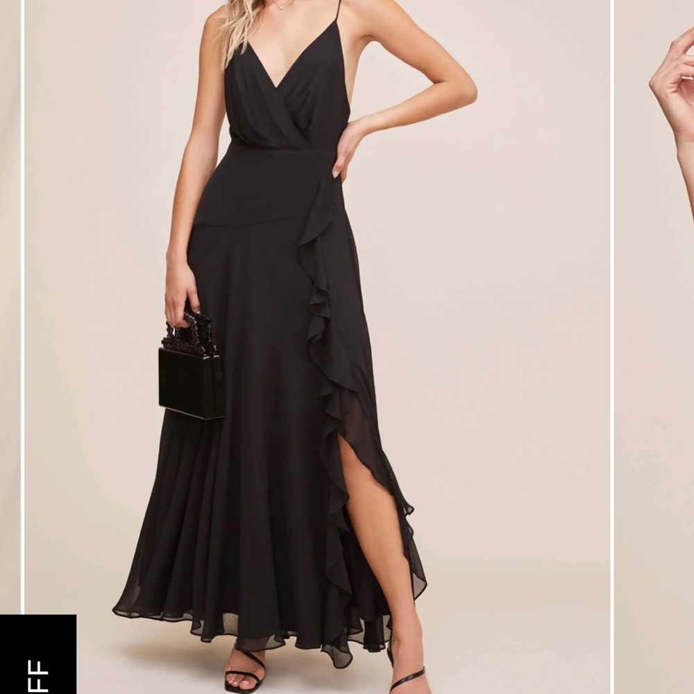 ASTR The Label Holland Ruffle Maxi Dress in Black